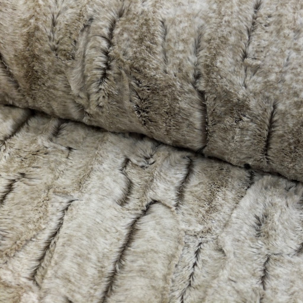 Tissu Fausse fourrure fantaisie 2 tons Beige