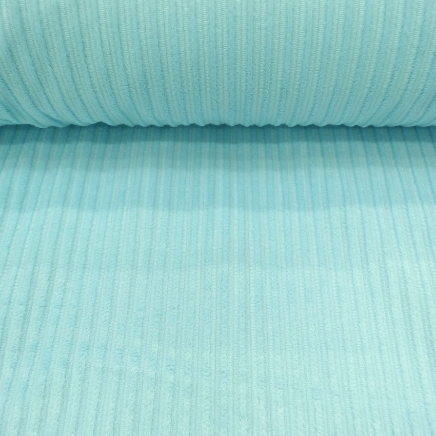 Tissu Minky Ultra doux à côtes Bleu ciel