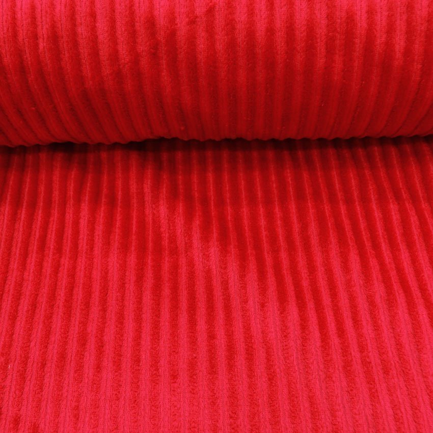 Tissu Minky Ultra doux à côtes Rouge
