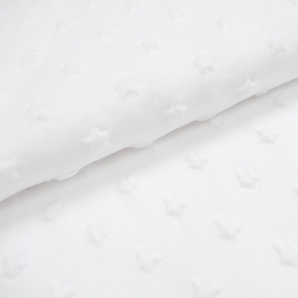 Tissu Minky Ultra doux Etoiles Blanc