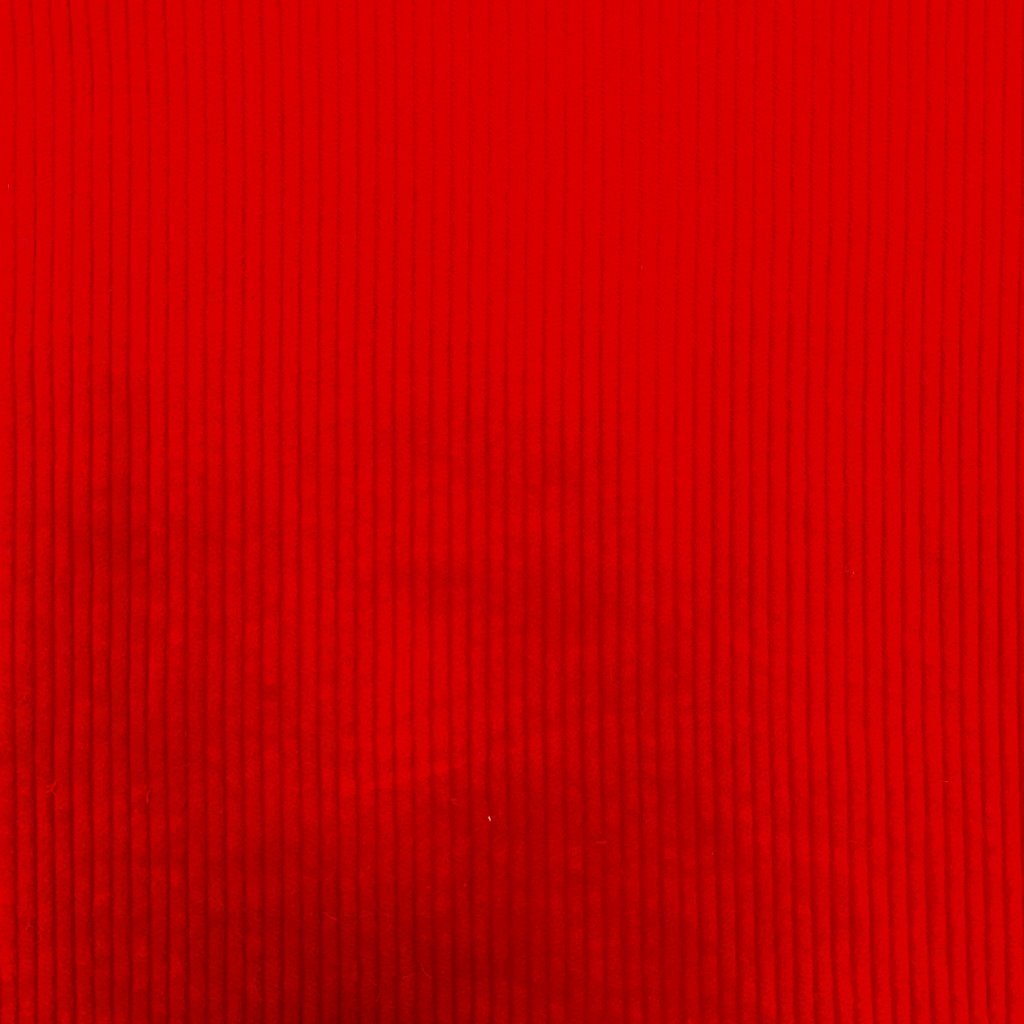 Tissu Velours Grosses côtes Rouge