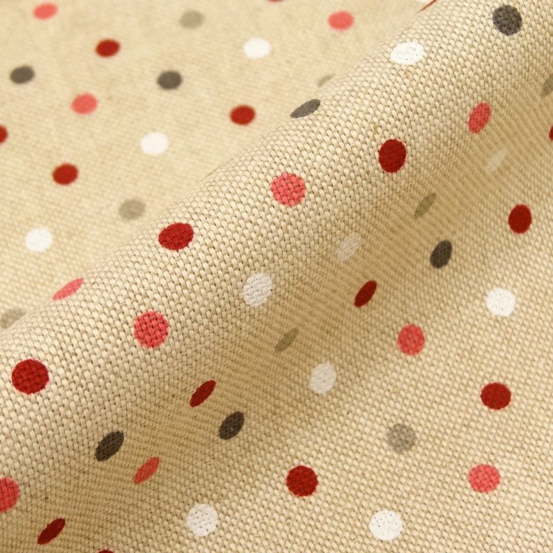 Tissu Toile Coton Beige Pois confettis