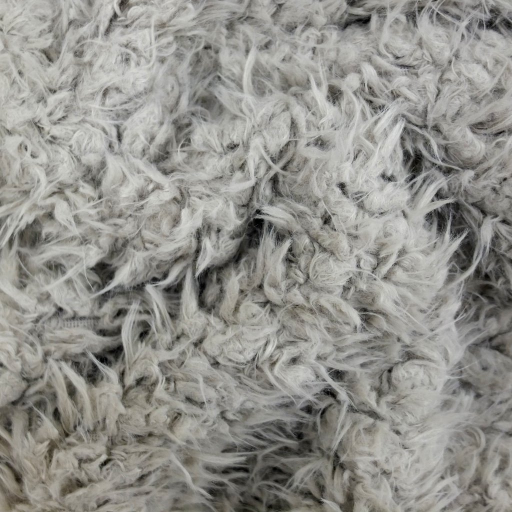 Tissu Fausse fourrure longs poils Gris clair