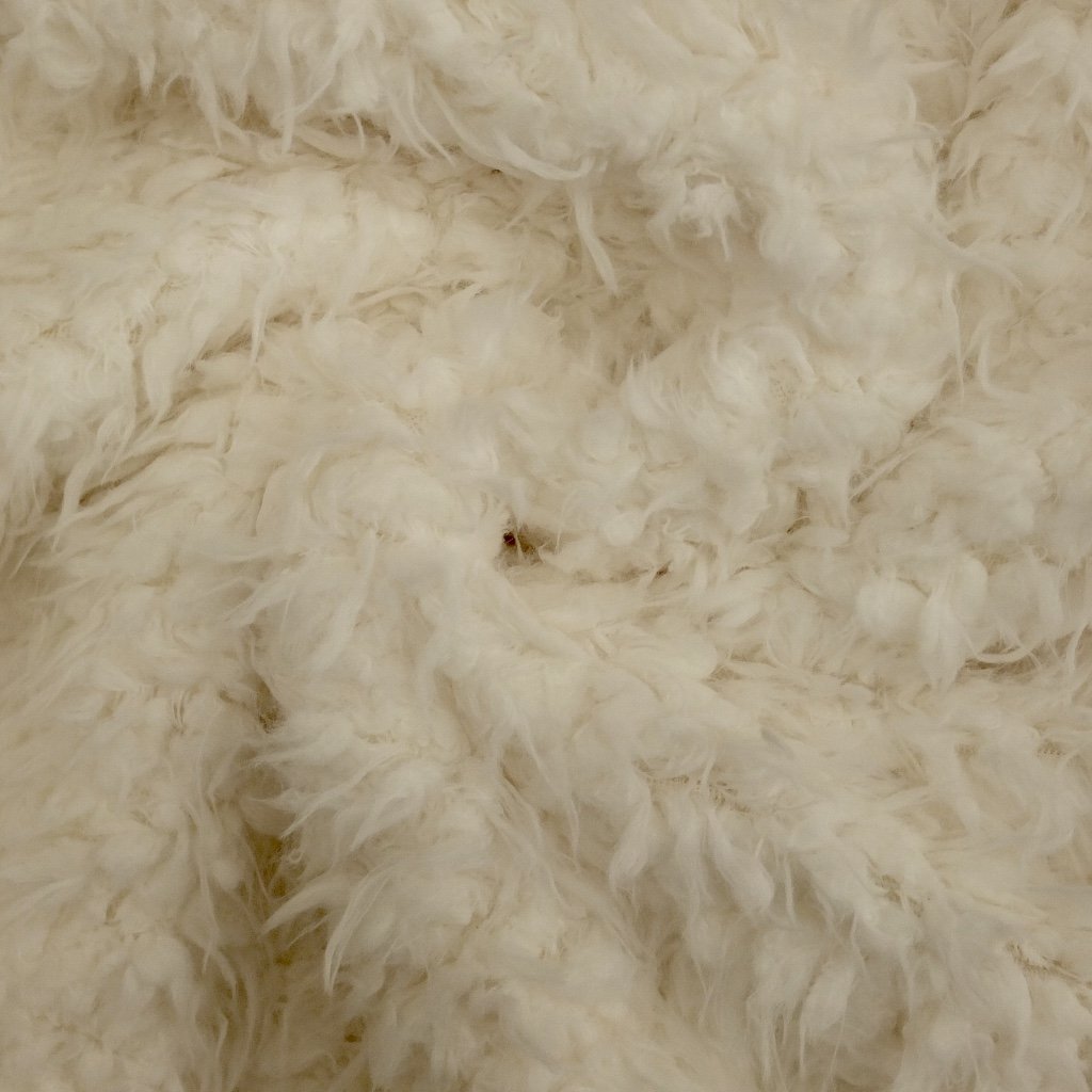 Tissu Fausse fourrure longs poils Ecru