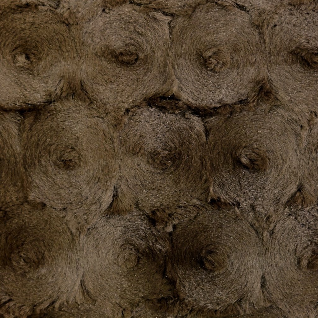 Tissu Minky Ultra doux Roses Longs poils Marron chocolat