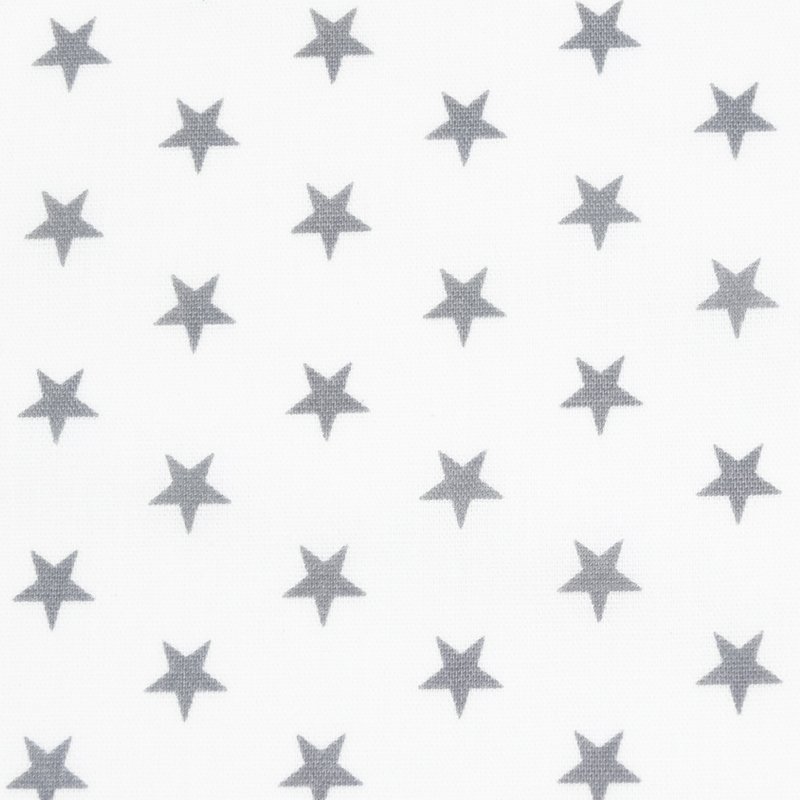 Tissu Coton Blanc Etoiles grises