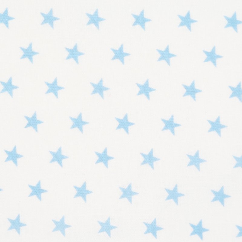 Tissu Coton Blanc Etoiles bleu ciel