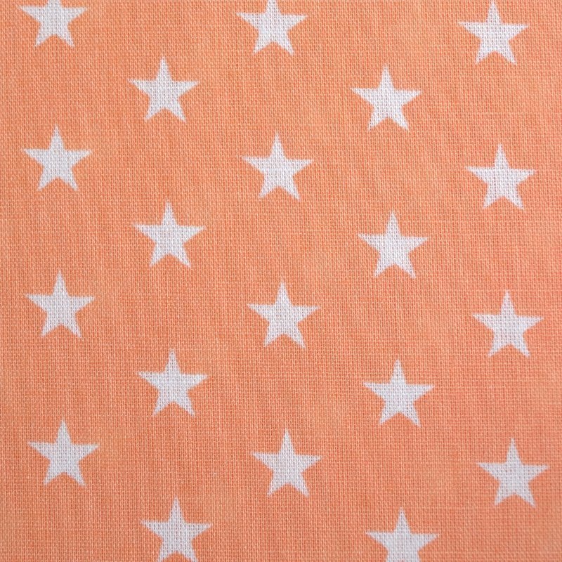 Tissu Coton Orange Etoiles blanches