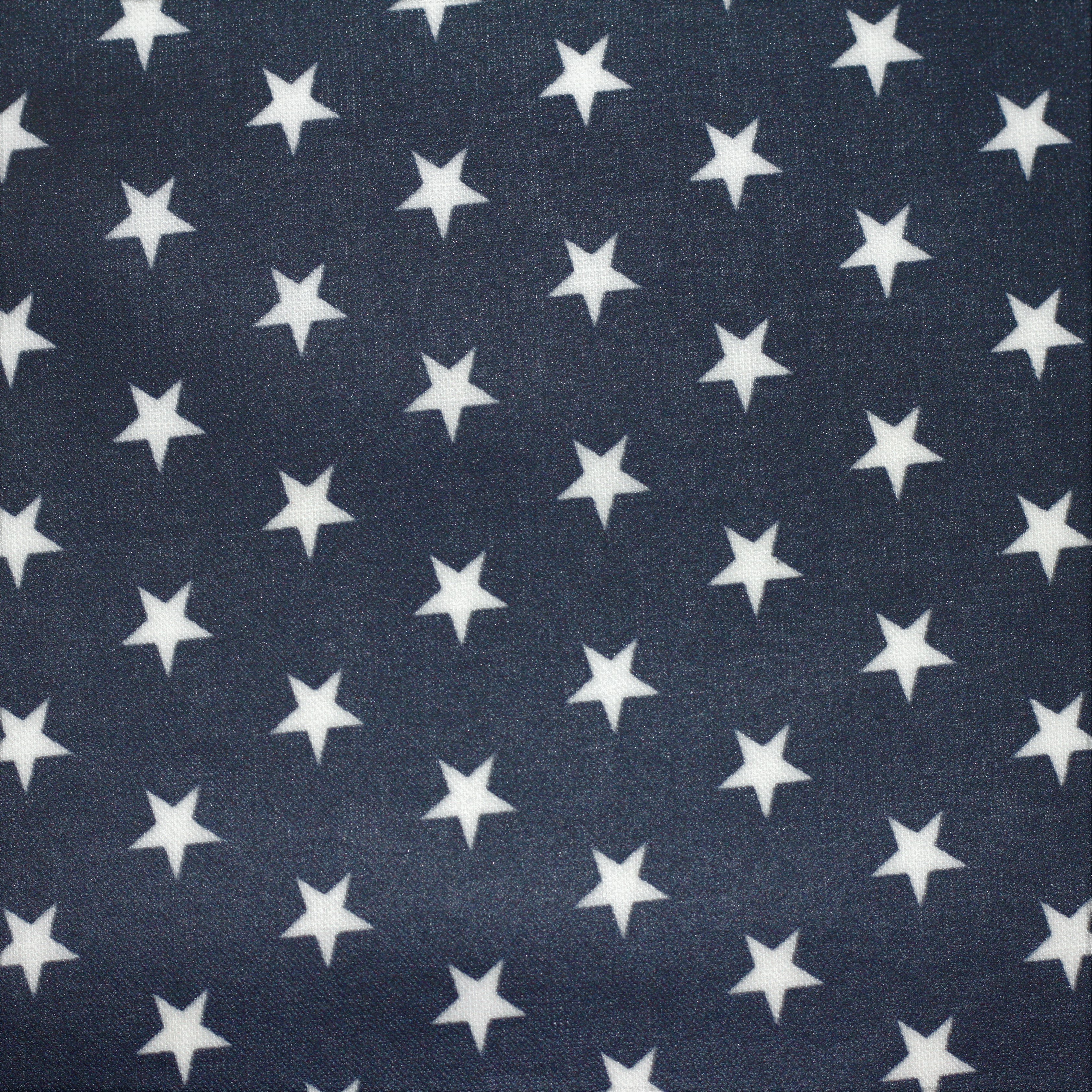 Tissu Coton enduit Bleu marine Etoiles Blanches
