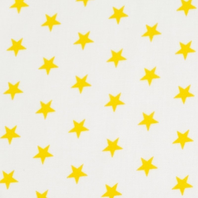 Tissu Coton Blanc Etoiles jaunes