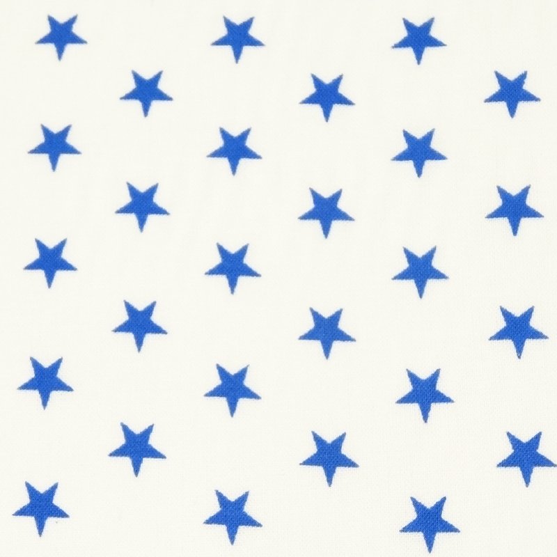 Tissu Coton Blanc Etoiles bleues