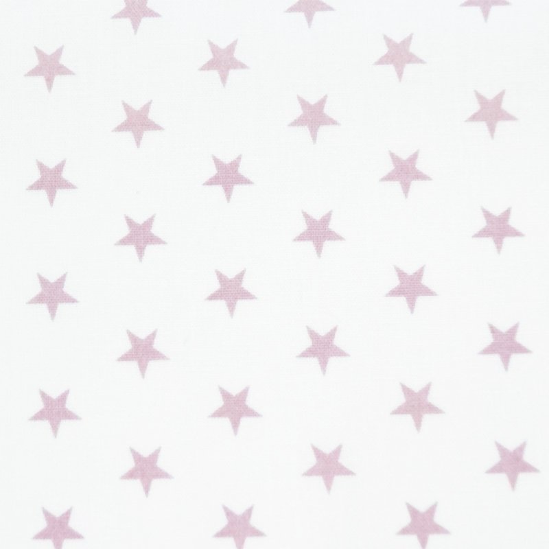 Tissu Coton Blanc Etoiles parme
