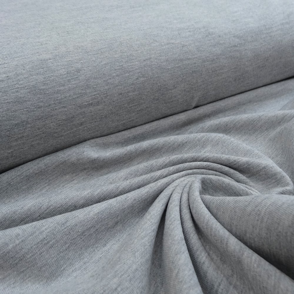 Tissu Jersey Coton uni Gris chiné