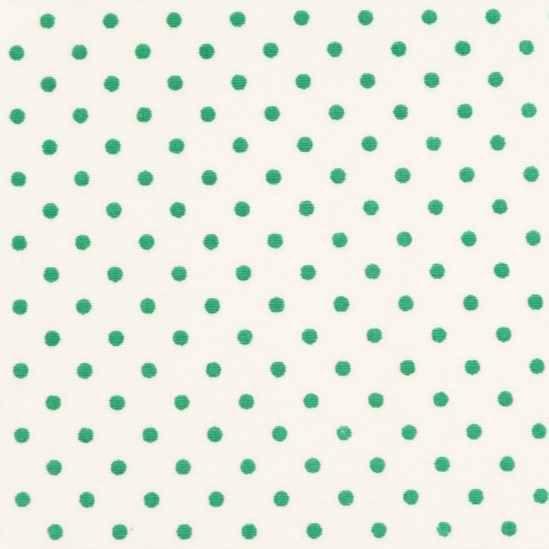 Tissu Coton Blanc Pois 2 mm Vert