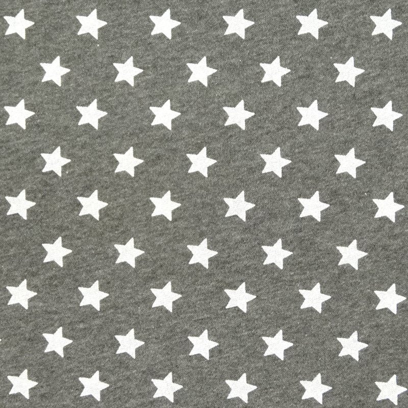 Tissu Sweat Gris Etoiles blanches