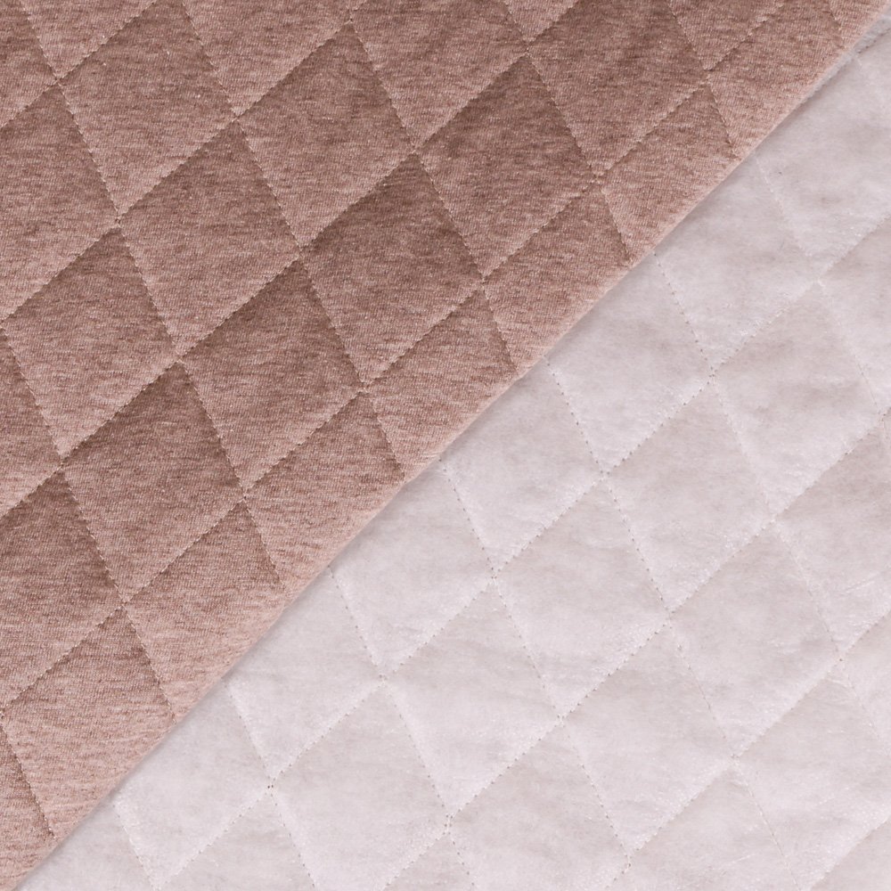Tissu Doublure Matelassée Beige foncé chiné