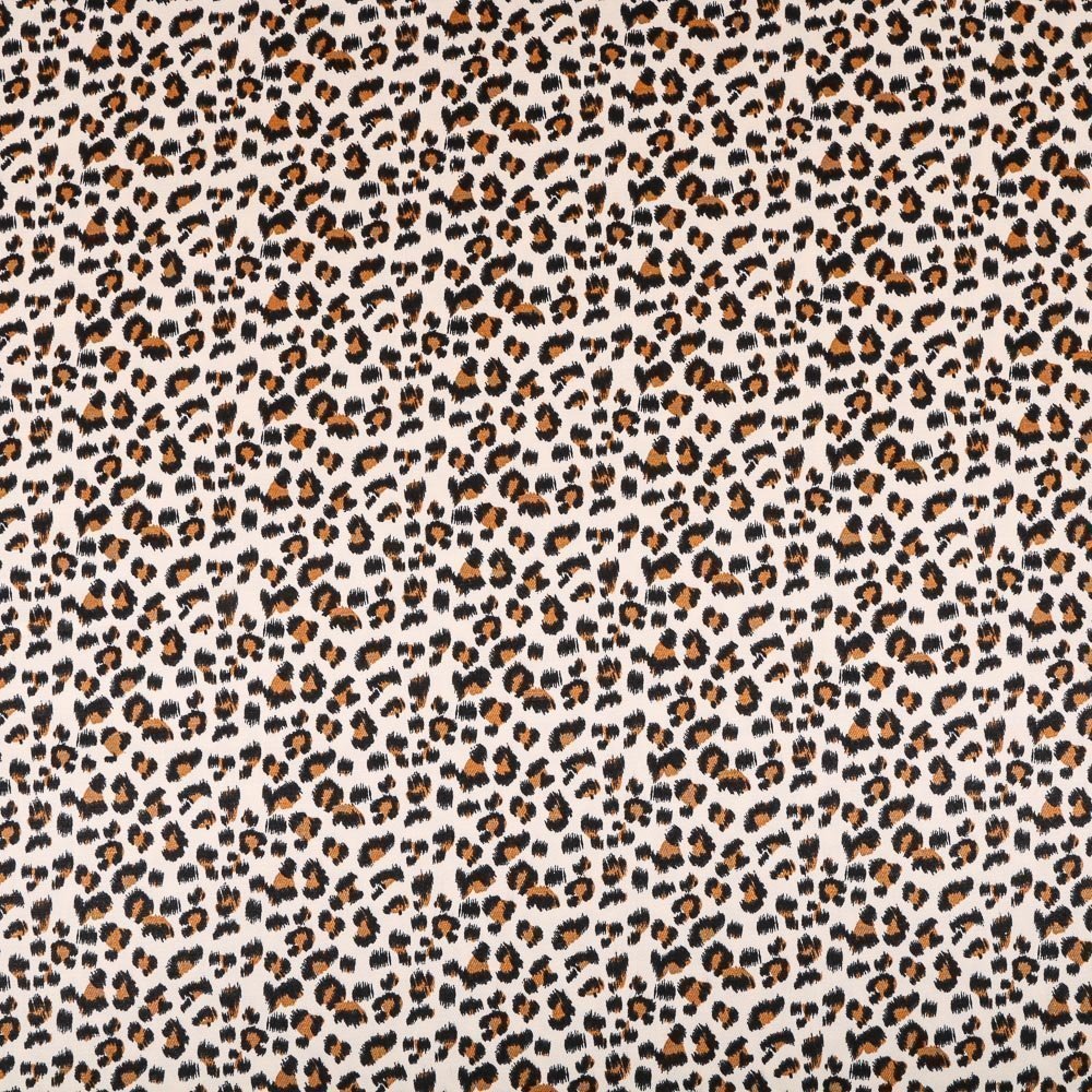 Tissu Coton Satiné léger Panthère Marron