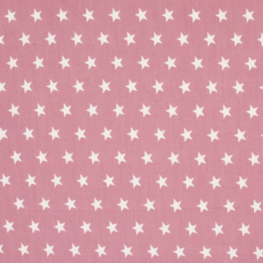 Tissu Popeline Coton Bordeaux pastel Etoiles blanches