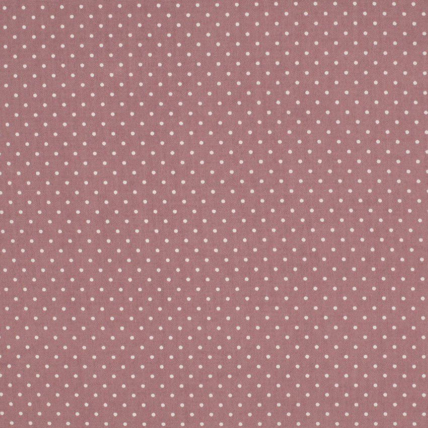 Tissu Coton Bordeaux pastel Pois blancs