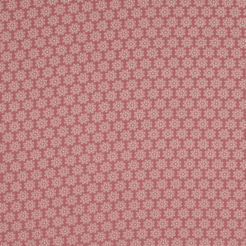 Tissu Popeline Coton Rose balais Fleurs