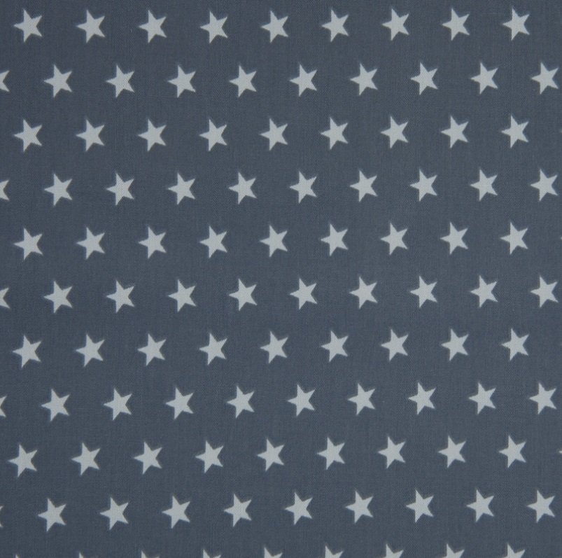 Tissu Popeline Coton Bleu Etoiles Bleu clair