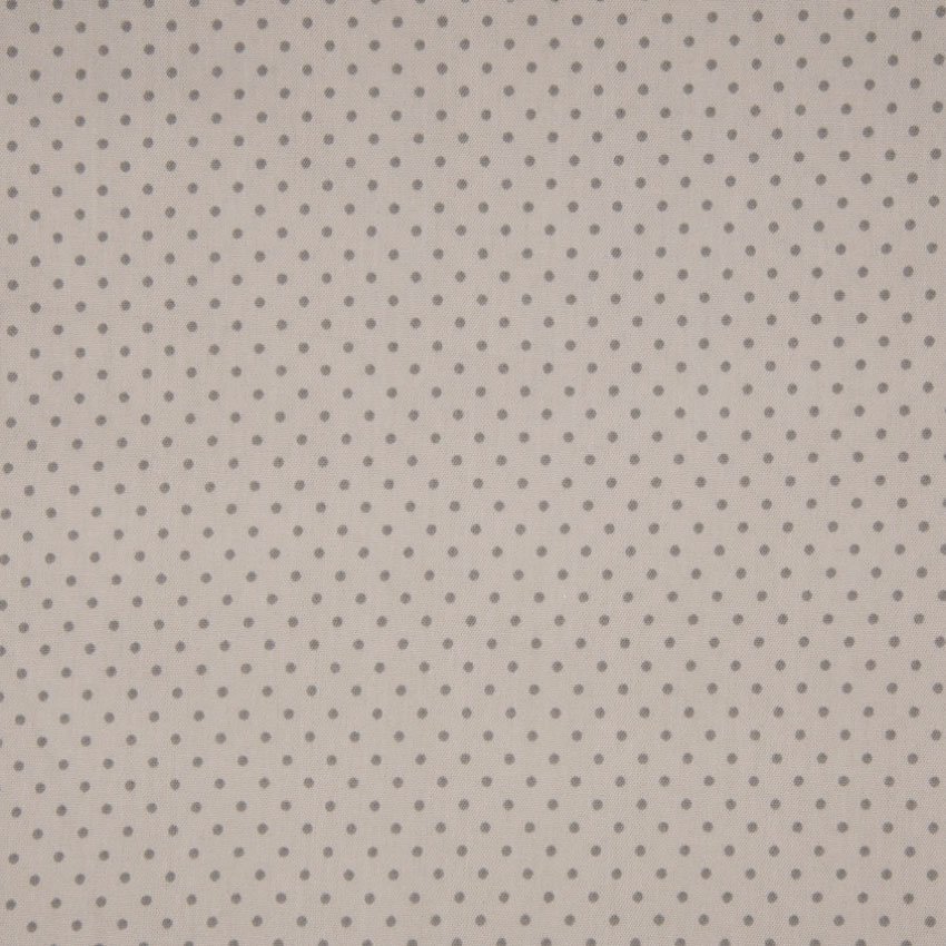 Tissu Popeline Coton Beige Pois taupe