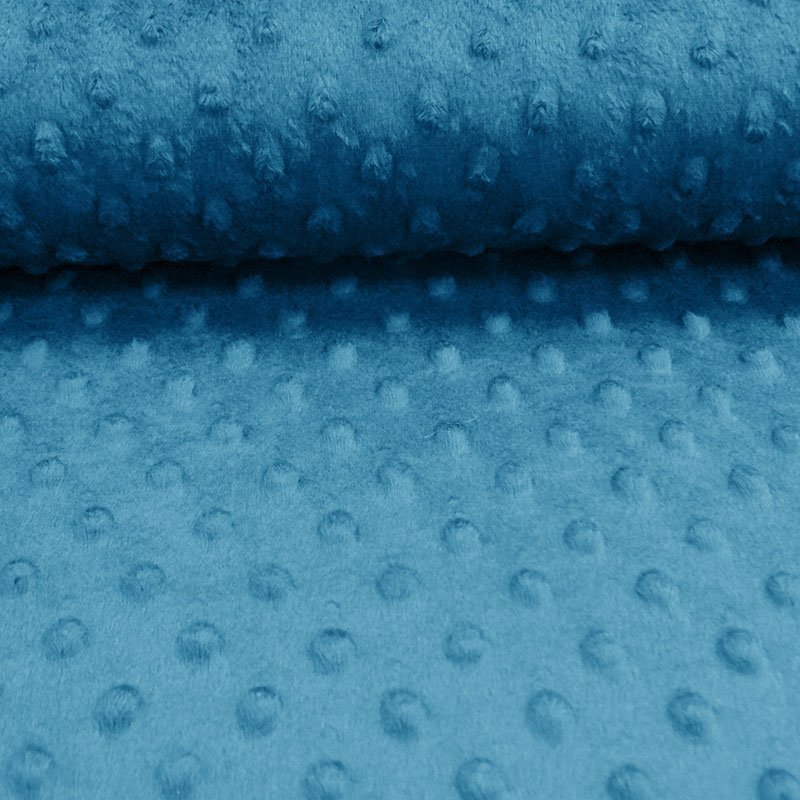 Tissu Minky ultra doux Pois Bleu Paon