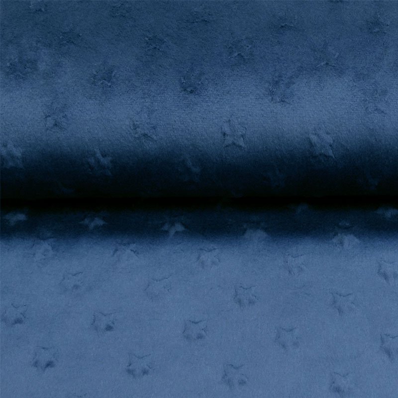 Tissu Minky ultra doux Etoiles Bleu nuit