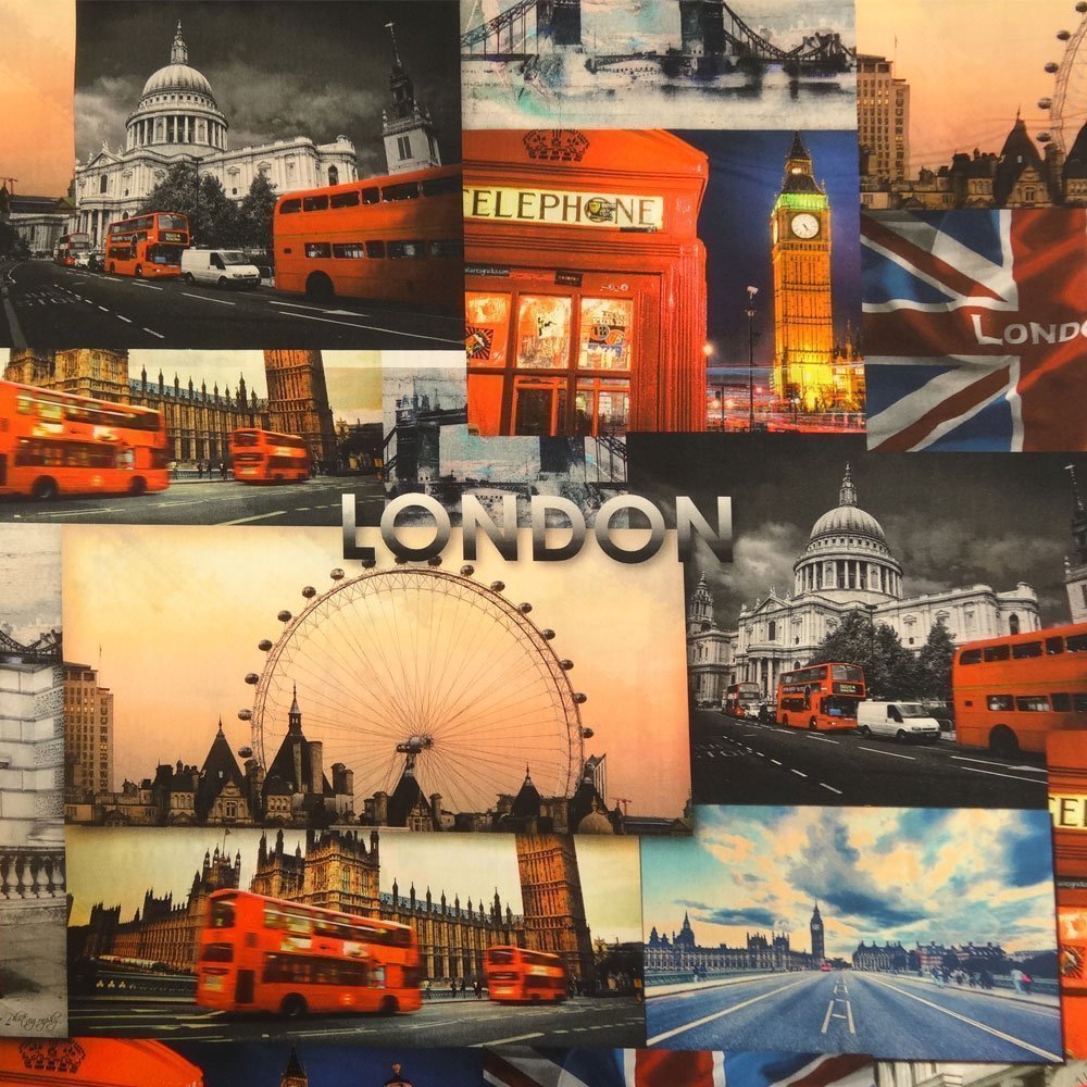 Tissu Popeline impression digitale Londres