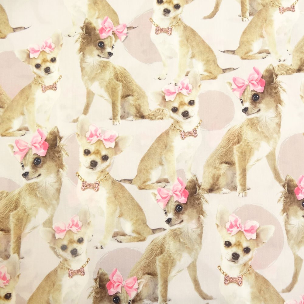 Tissu Popeline impression digitale Chiens