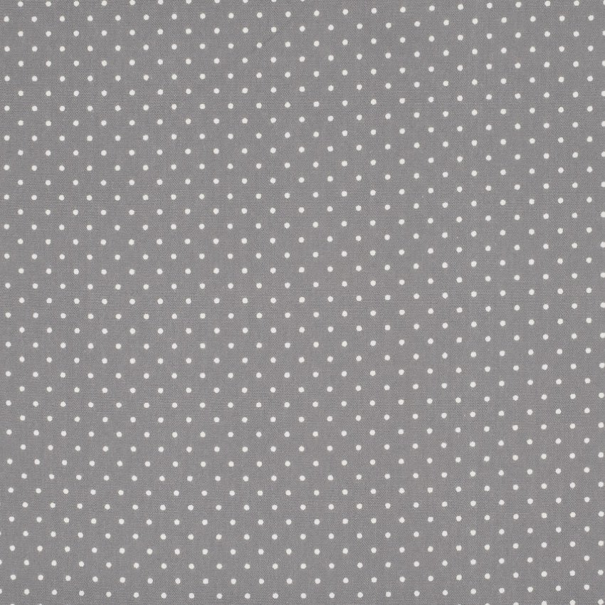 Tissu Coton Gris Pois blancs