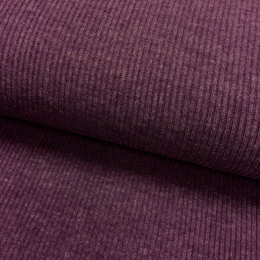 Tissu Maille pull cotelé Violet