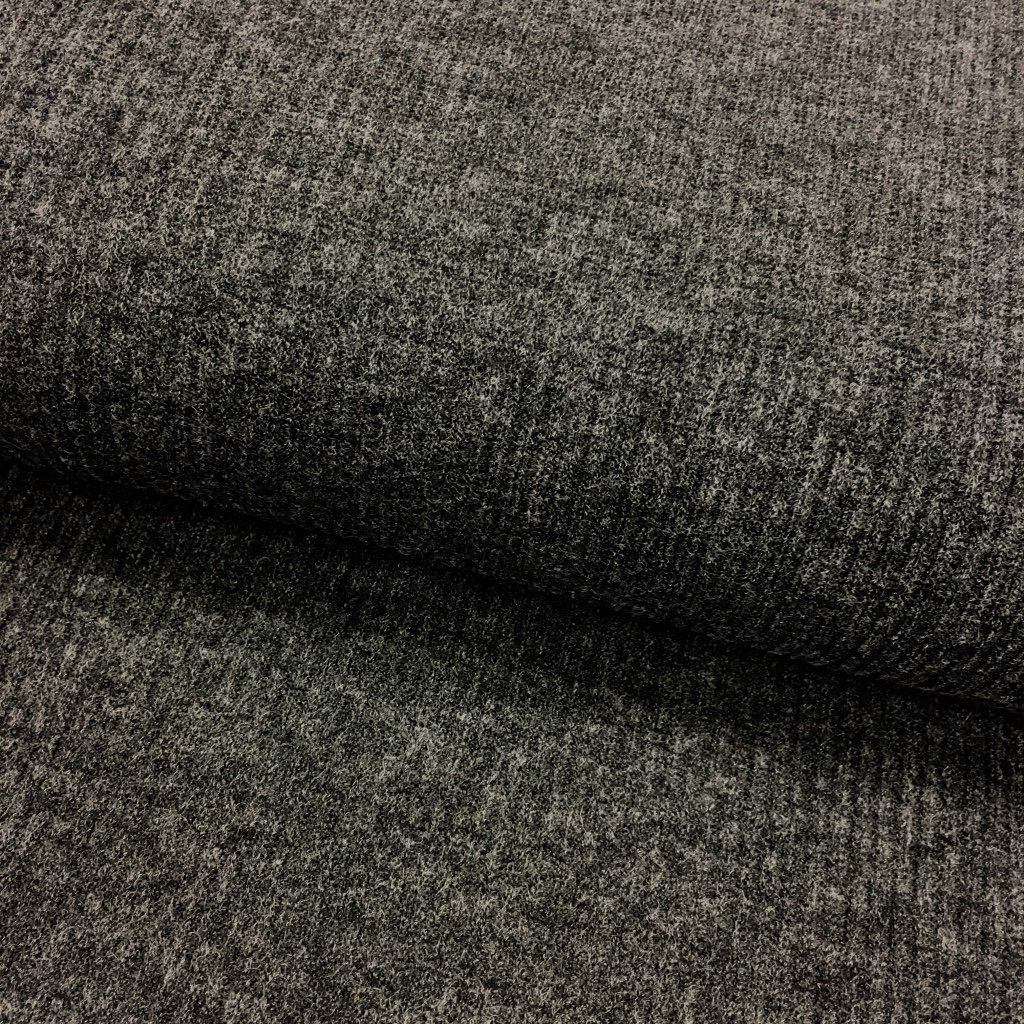 Tissu Maille pull cotelé Gris anthracite