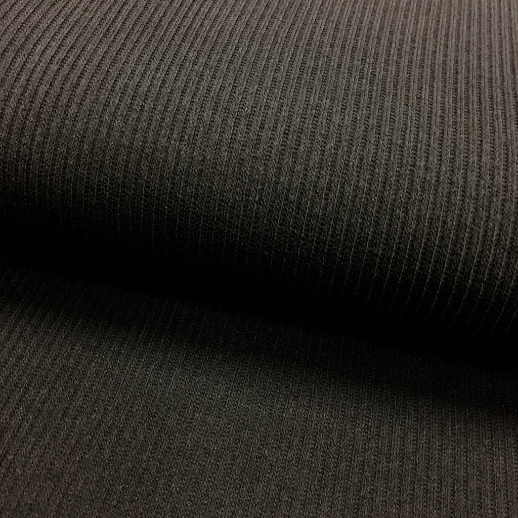 Tissu Maille pull cotelé Noir