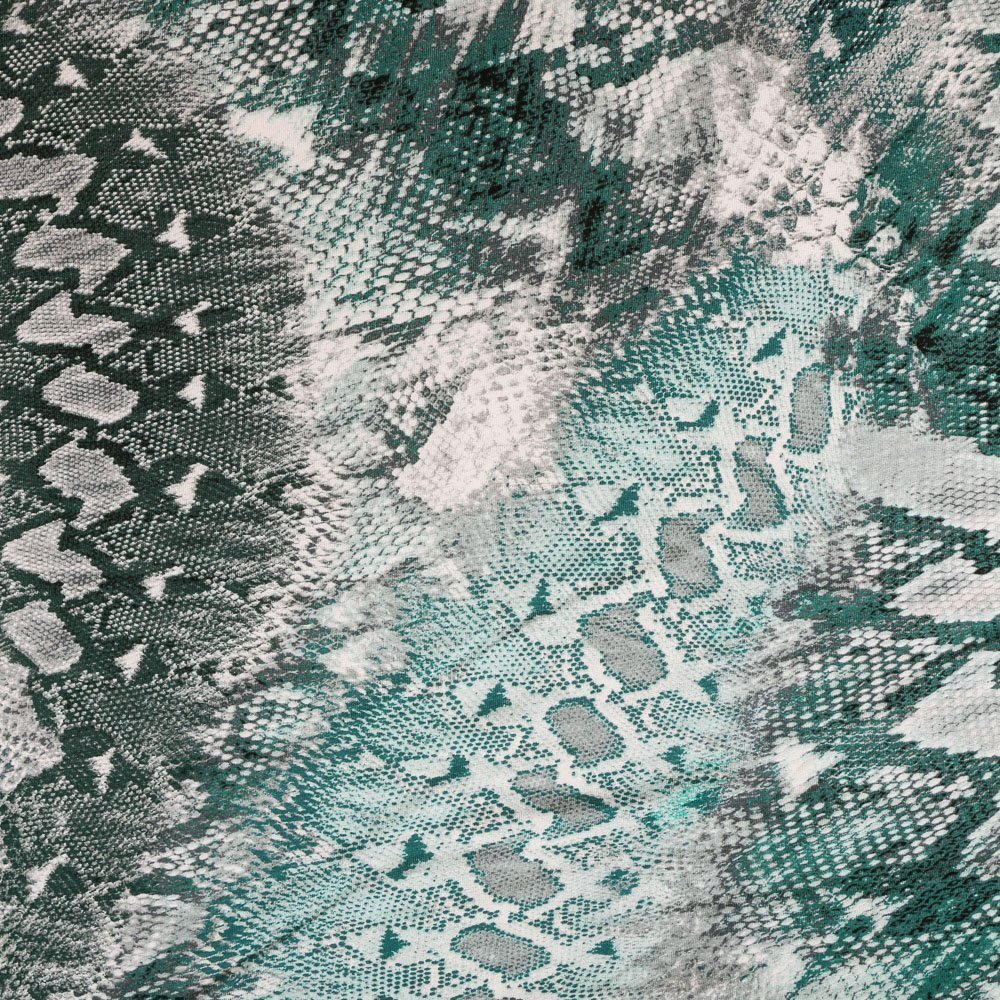 Tissu Jersey Viscose Vert Peau de serpent