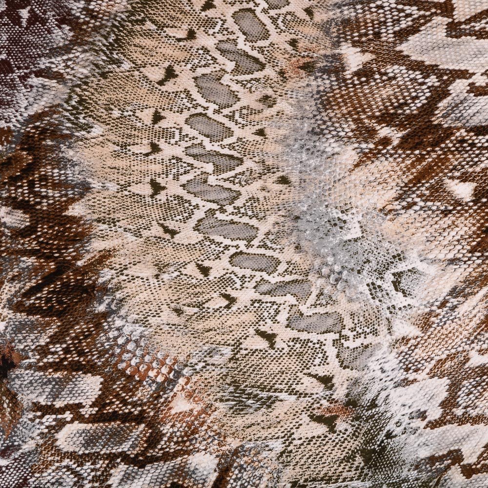 Tissu Jersey Viscose Beige Peau de serpent
