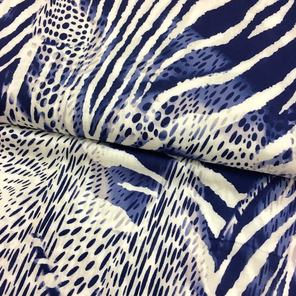 Tissu Voile Animal Bleu foncé