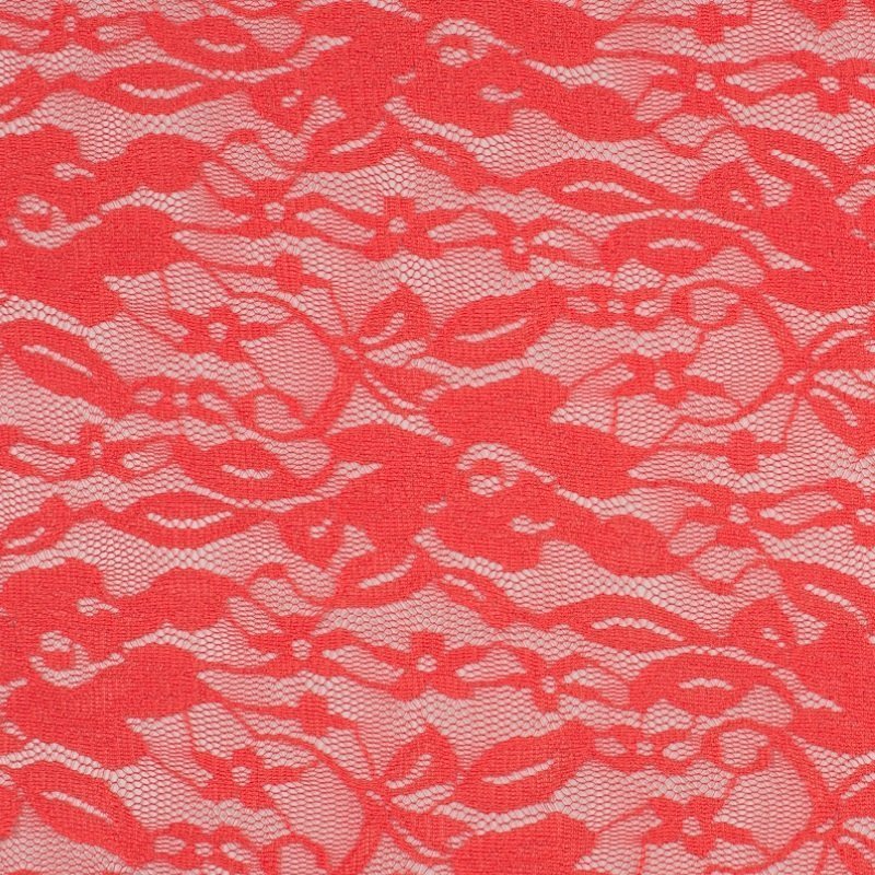 Tissu Dentelle extensible Saumon