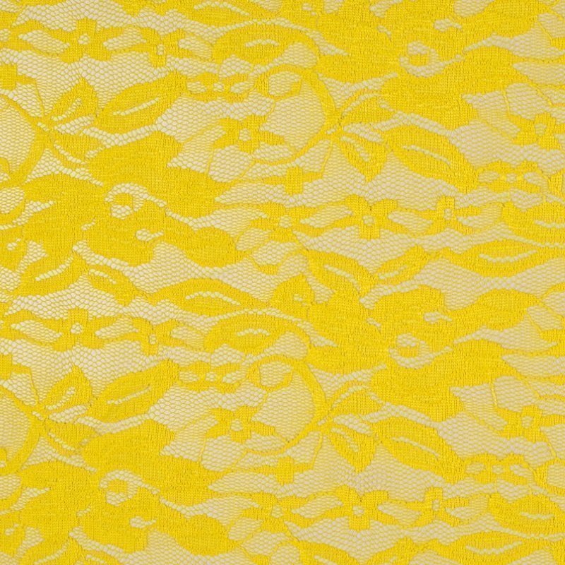 Tissu Dentelle extensible Jaune soleil