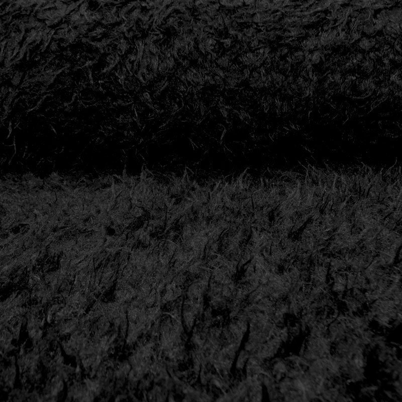 Tissu Fausse fourrure fantaisie longs poils Noir