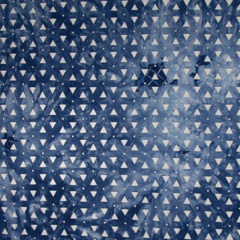 Tissu Jersey viscose Bleu foncé Tie and dye ajouré