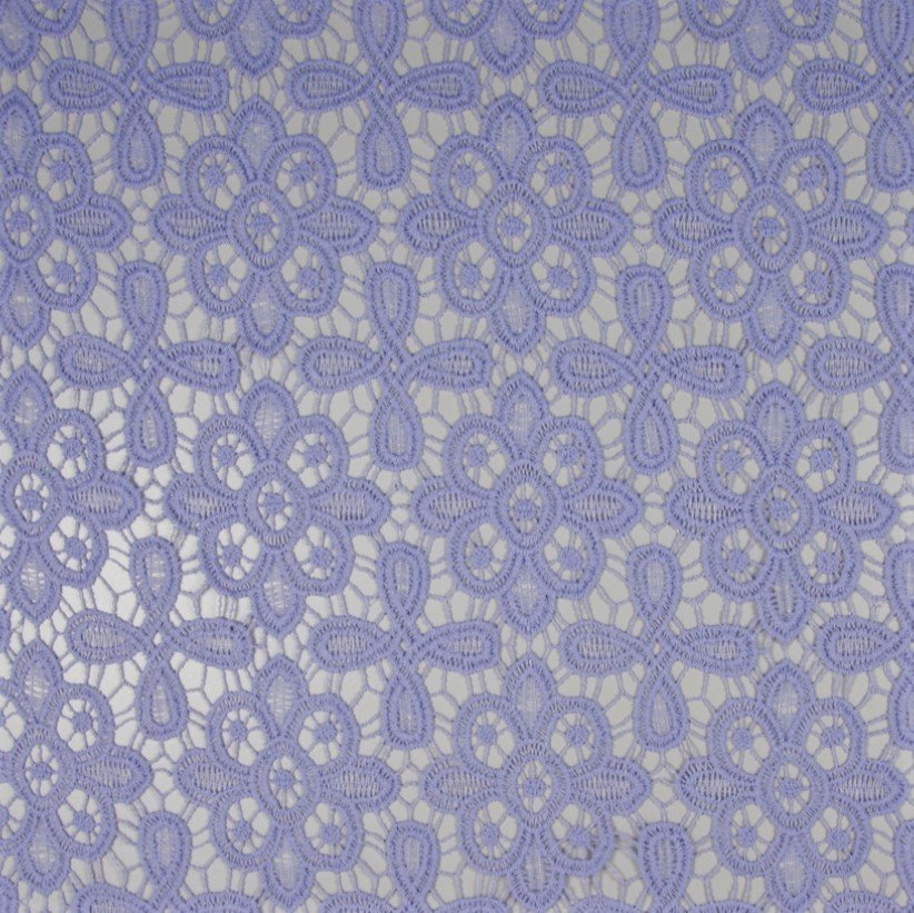 Tissu Dentelle crochet Lilas