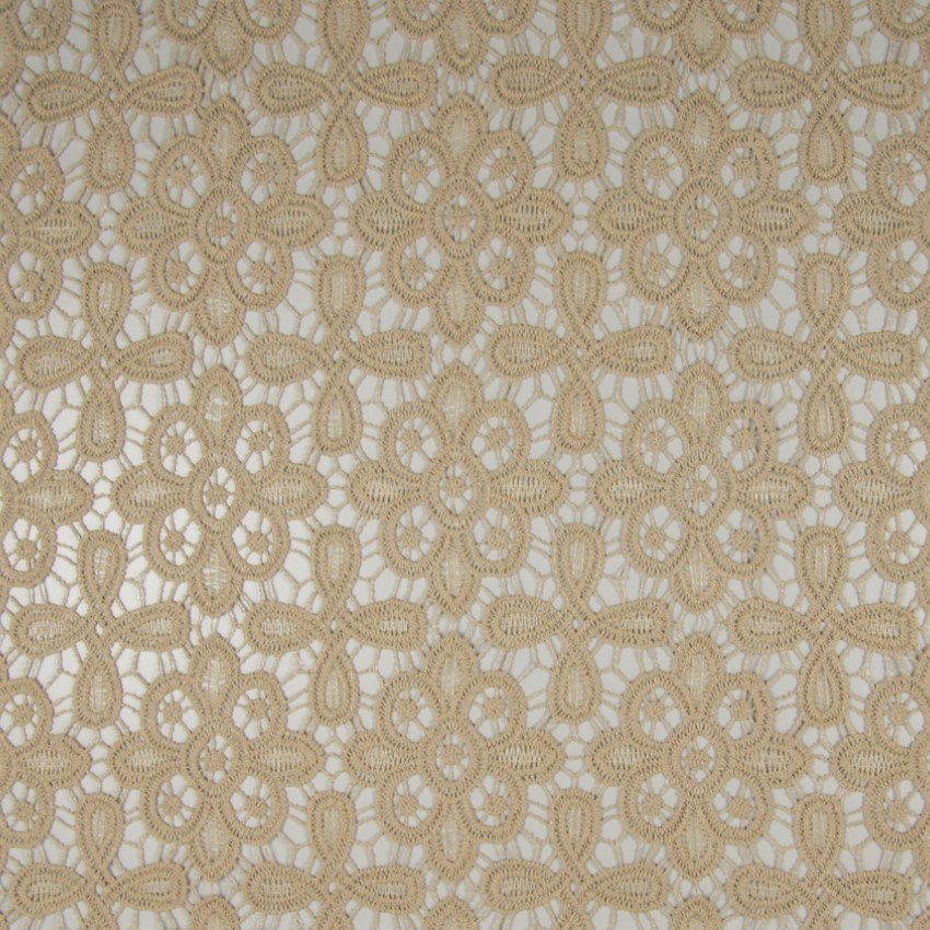 Tissu Dentelle crochet Beige