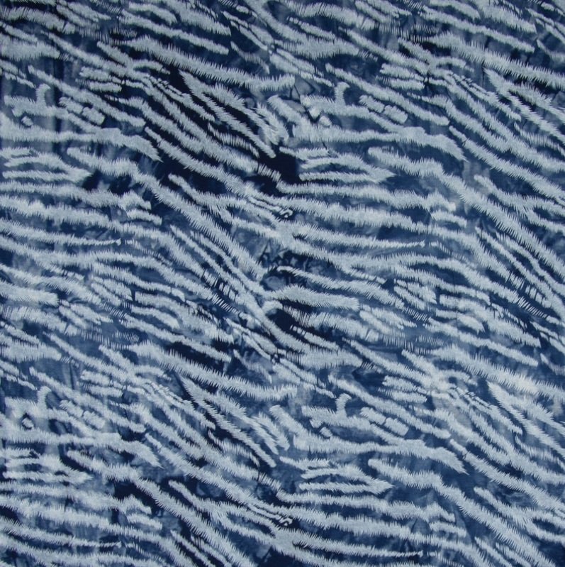 Tissu Jersey viscose Bleu Tie and dye animal Blanc