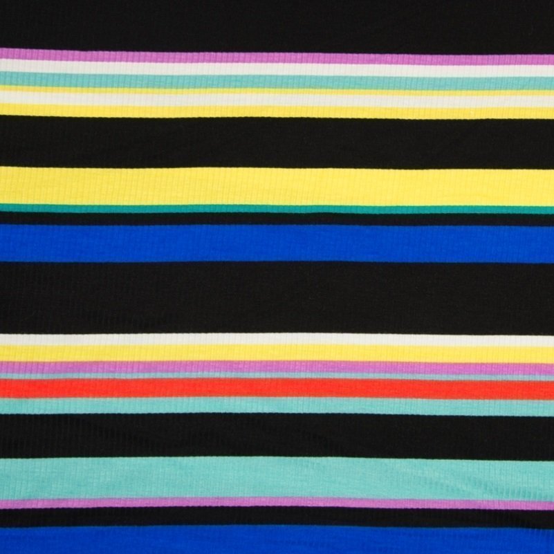 Tissu Jersey viscose Multicolore Rayures
