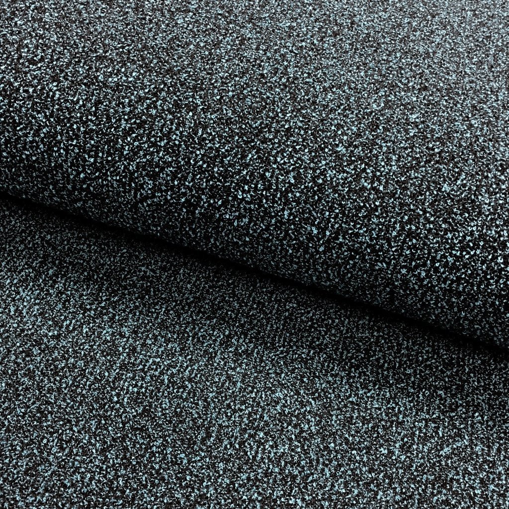 Tissu Maille jersey Turquoise bouclée