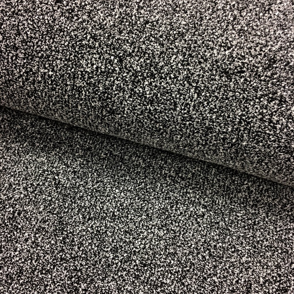 Tissu Maille jersey Gris bouclé