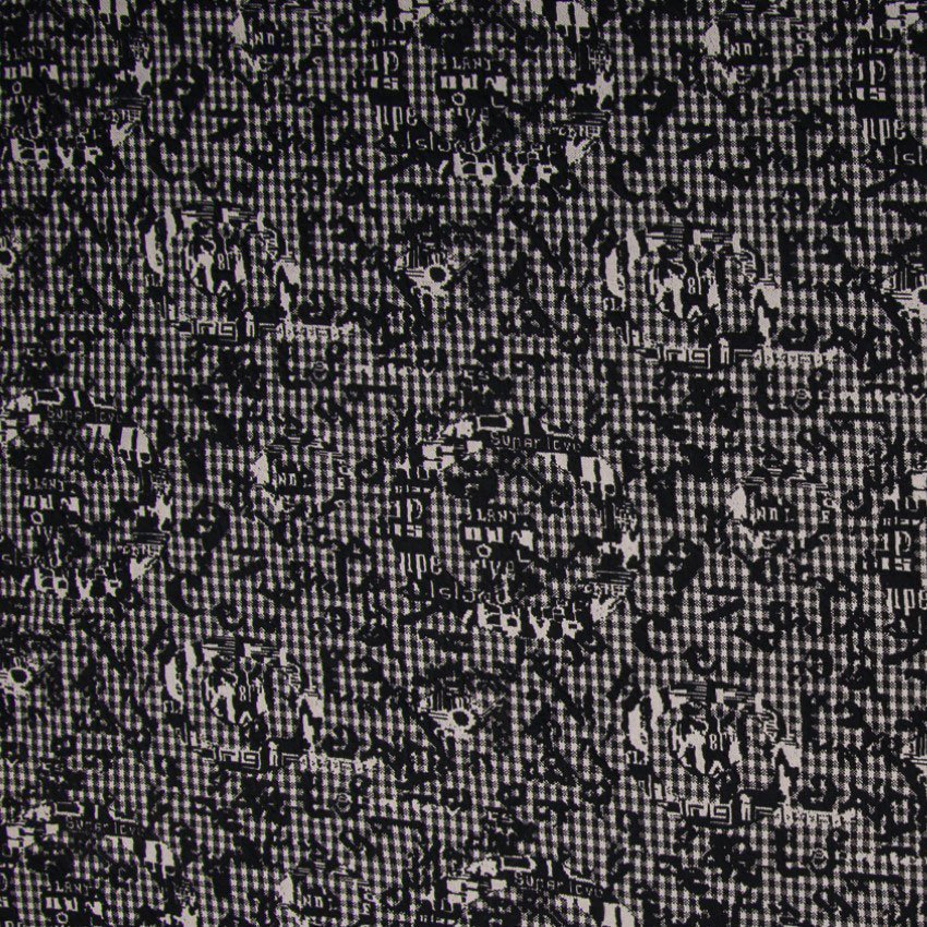 Tissu Jacquard Jersey Viscose Noir