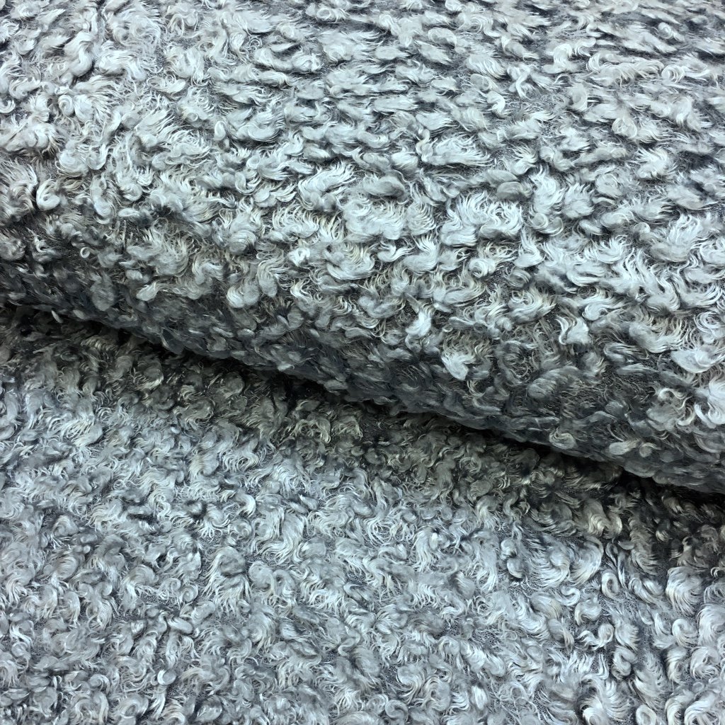 Tissu Lainage bouclé Bleu ciel