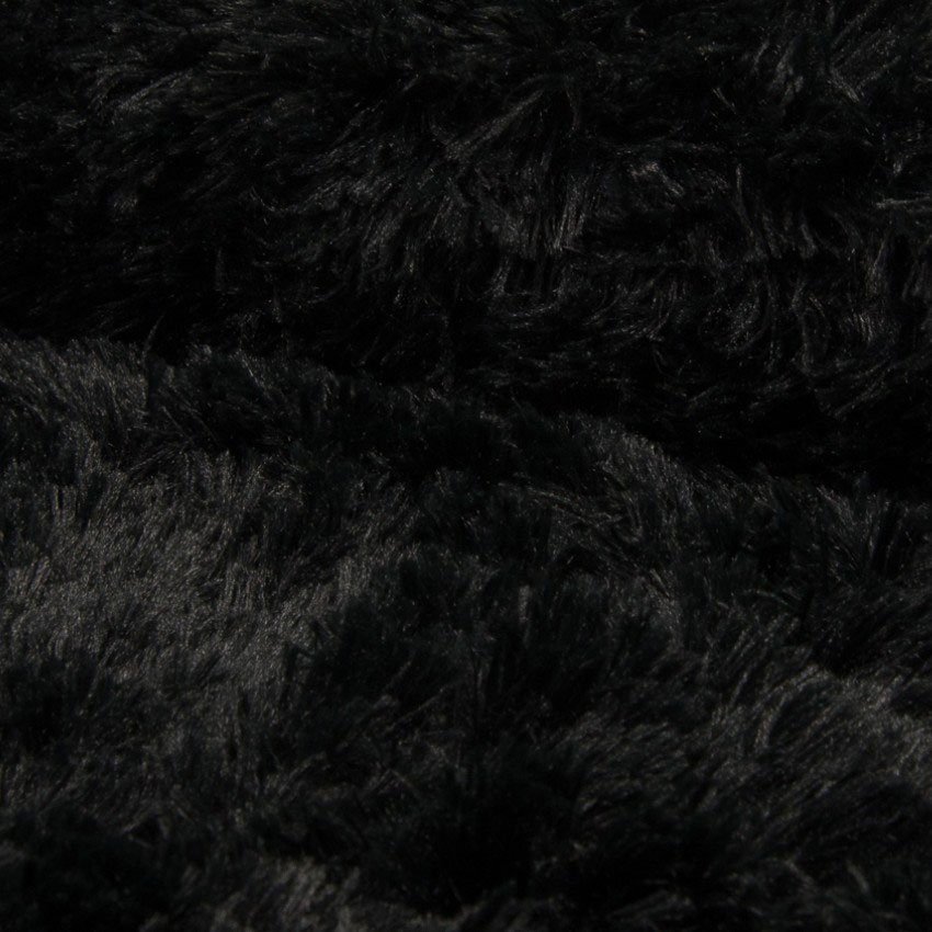 Tissu Fausse fourrure Mode Longs poils Noir